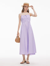 Ayarlanabilir Yakalı Kadın A Kesim Askılı Uzun Elbise