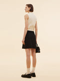%100 Yün Kadın Boncuklu Mini Etek
