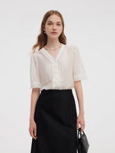 Tencel Karışımlı V Yaka Kadın Bluz