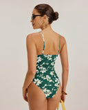 Sueña™ Yeşil Çiçekli Sırtı Açık Tek Parça Mayo