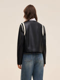 Çevre Dostu Pu Deri Kadın Patchwork Ceket