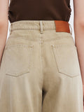 %100 Pamuklu Kot Kadın Ayarlanabilir Bel Kot Pantolon