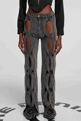 Abigail Hollow Denim Jeans Siyah