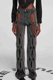 Abigail Hollow Denim Jeans Siyah