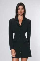 Abimelech Fiyonklu Bağcıklı Kesim Blazer Mini Elbise