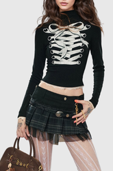 Acevedo Desenli Uzun Kollu Bodycon Üst