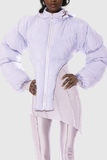 Adanna Mor Asimetrik Kısa Pamuklu Ceket