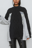 Adir Büzgülü Deconstruct Siyah Örgü Üst