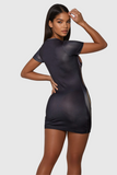 Agamemnon Desenli Bodycon Mini Elbise