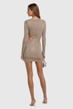 Agaton Taşlı Kesim Dantelli Mini Elbise