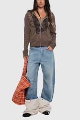 Aidan Deconstruct Çıkarılabilir Kürk Kot Pantolon