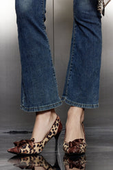 Akikta Leopar Bağcıklı Yüksek Topuklu Ayakkabı