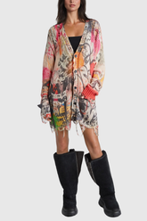 Alev Graffiti Yırtık Örgü Ceket