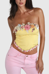 Algonquin Çiçek Korse Straplez Üst