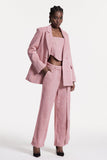 Pembe Anang Yaka Askısız Üç Parça Pantolon Takımı