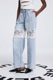 Apocatequil Lace Deconstruct Dantel Jeans