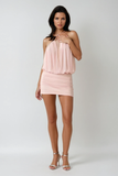 Apphia Mesh Sırtı Açık Mini Elbise Pembe
