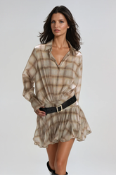 Ardal Grid Mini Elbise