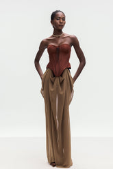 Ardelis Askısız Korse Bağcıklı Uzun Elbise