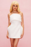 Arien Straplez Deconstruct Mini Elbise Beyaz