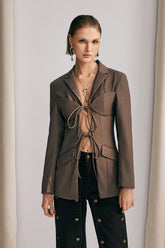 Arlette Bağcıklı Kesim Ceket