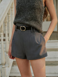 Şık Yüksek Bel Ayarlanabilir Kemerli Rahat Şortlar