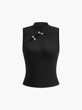 Şık Metal Düğme İşlemeli Kazak Yeleği