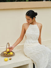 Halter Askılı Sırt Fırfırlı Elbise