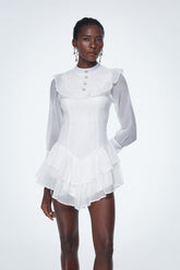 Badr Balon Kol File Mini Elbise