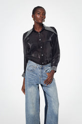 Badurad Siyah Taşlı Yaka Gömlek