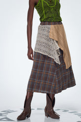 Baila Plaid Patchwork Uzun Etek