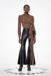 Bailey Ruffle Deri Çizme Pantolon