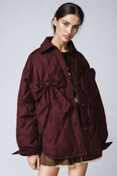 Baldev Fiyonklu Yaka Gömlek Kırmızı Pamuk Ceket