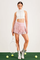 Baldovino Bodycon Ruch Etek Pembe