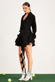 Balfour Ruffle Çiçekli Mini Elbise Siyah