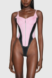 Balius Deconstruct Pembe Spagetti Bodycon Bodysuit
