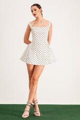 Balkrishna Noktalı Kolsuz Mini Elbise