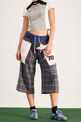 Baptiste Plaid Star Geniş Paça Pantolon