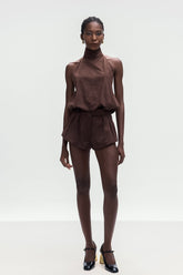 Bartolomea Süet Tokalı Mini şort