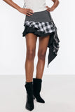 Bella Deconstruct Grid Asimetrik Saçaklı Etek