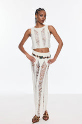 Bem Yırtık Kesimli Bölünmüş Örme Etek Takımı