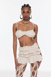 Benedict Ruffle Spagetti Etek Takımı Kayısı Rengi