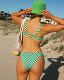 Sueña™ Yeşil Ekose O-Ring Bikini Seti