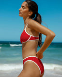 Sueña™ Kırmızı Kontrast Balenli Bikini Takımı