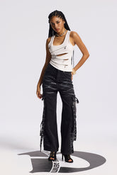 Bithiah Baskılı Cepli Kot Pantolon