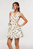 Blai Dot Fiyonklu Volanlı Mini Elbise