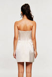 Blair Askısız Fiyonklu Korse Mini Elbise Kayısı Rengi