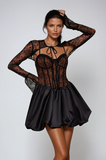 Blerim Dantel Korseli Kabarık Mini Elbise