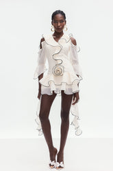 Boel Ruffle Çiçekli Saçaklı Mini Elbise