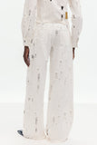 Ağartılmış Yırtık Kot Pantolon